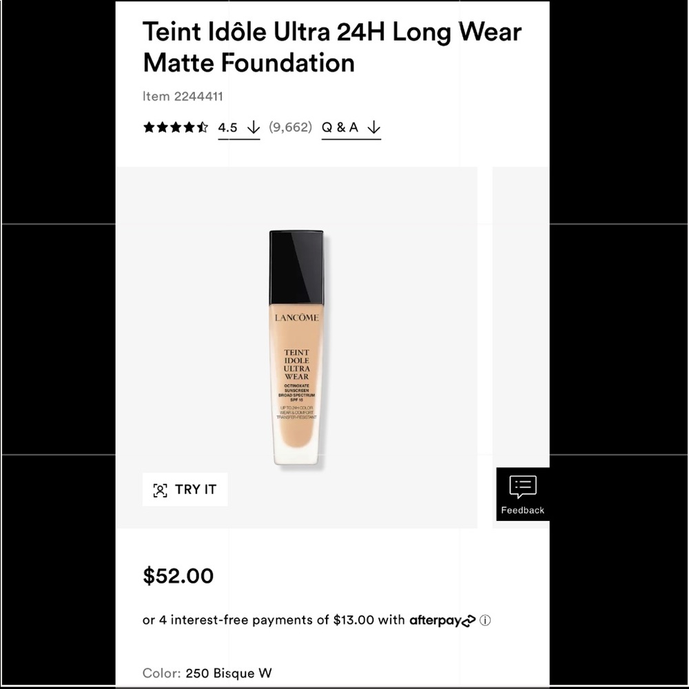 Teint Idôle Ultra 24H Long Wear Matte Foundation